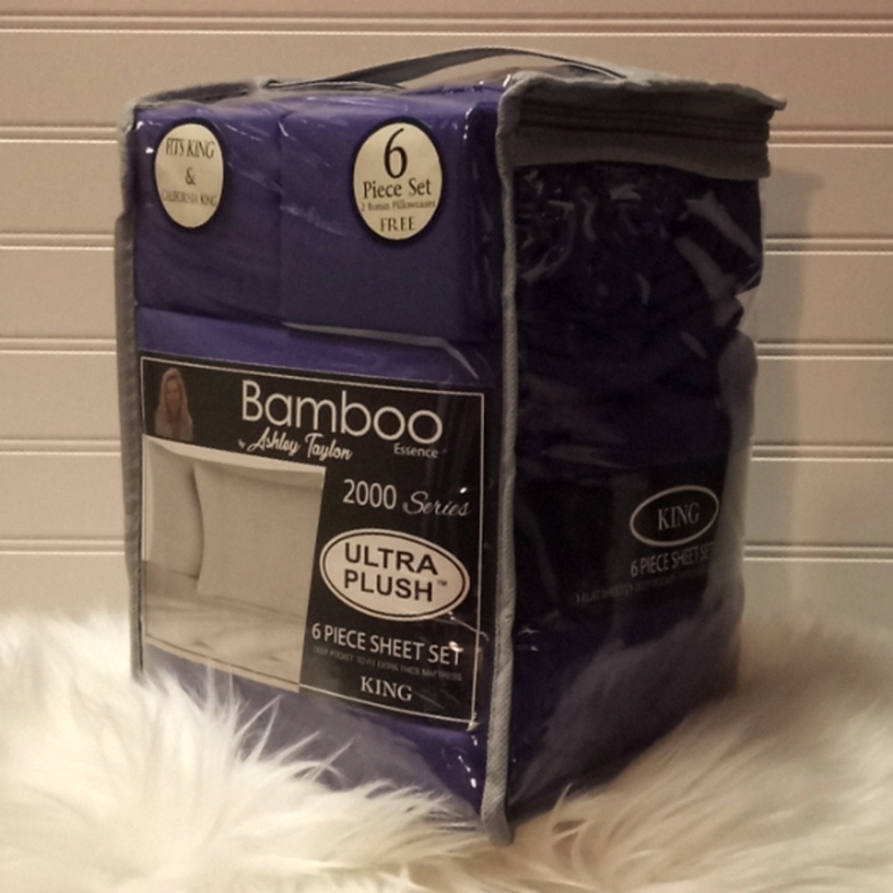 Bamboo Essence King Size  Purple-  6 Piece Sheet Set